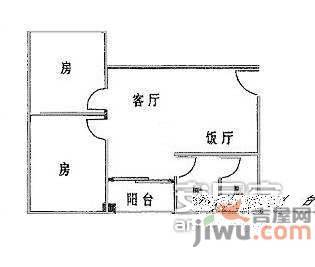 侨诚花园2室1厅1卫68㎡户型图