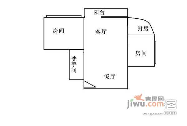 侨诚花园2室1厅1卫68㎡户型图