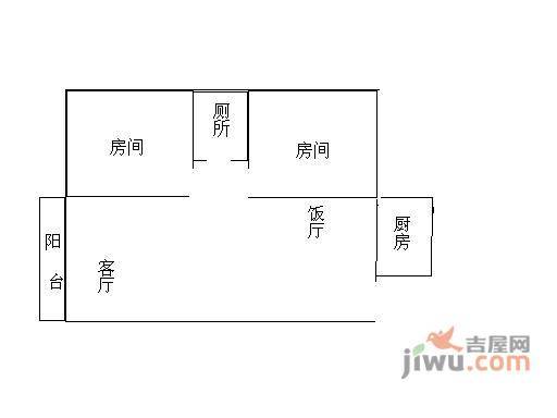 新康花园2室1厅1卫88㎡户型图