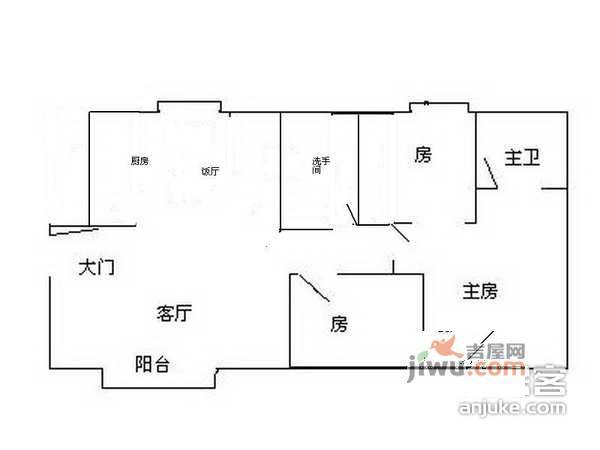 新康花园4室3厅3卫162㎡户型图