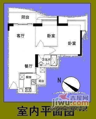 富力桃园2室1厅1卫101㎡户型图