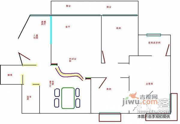 富力桃园3室2厅2卫140㎡户型图