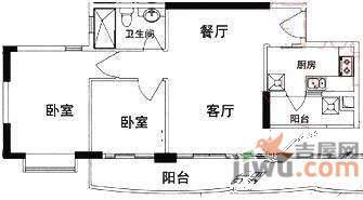 富力桃园2室1厅1卫101㎡户型图