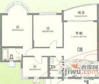 祈福新邨山泉居3室2厅2卫99㎡户型图