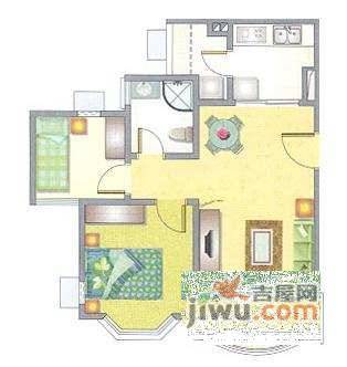 祈福新邨山泉居2室2厅1卫78㎡户型图