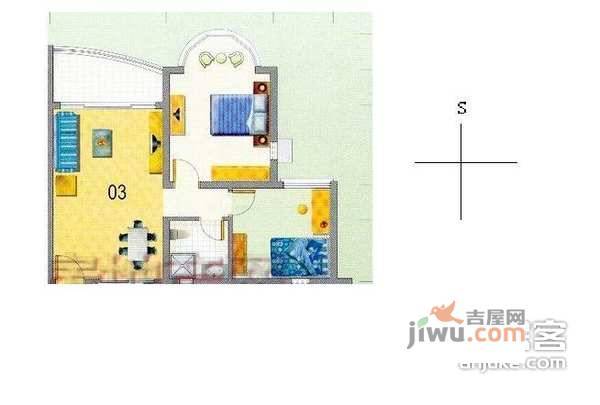 祈福新邨山泉居2室2厅1卫78㎡户型图