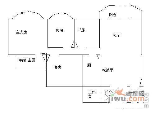 祈福新邨山泉居4室2厅2卫218㎡户型图