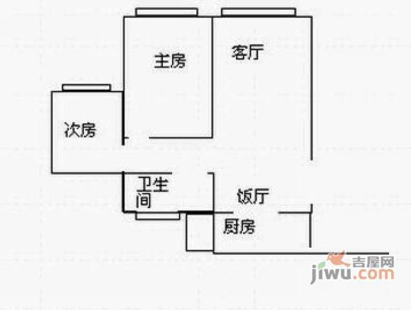 祈福新邨山泉居2室2厅1卫78㎡户型图