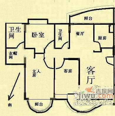 海龙湾3室2厅2卫173㎡户型图