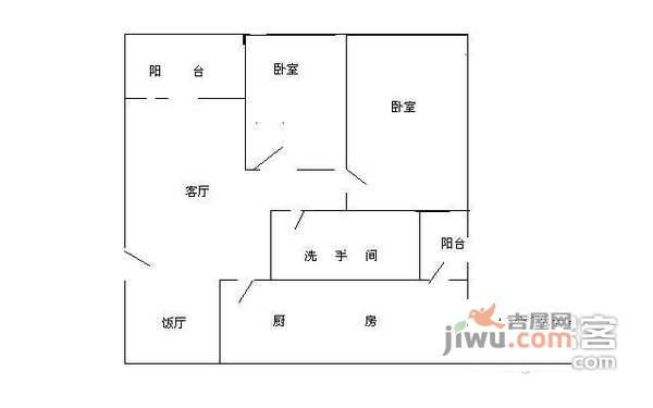 祈福新邨康怡居2室2厅1卫68㎡户型图