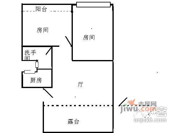 祈福新邨C区2室1厅1卫户型图