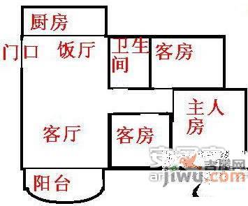 祈福新邨C区3室2厅1卫98㎡户型图