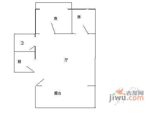 祈福新邨C区2室1厅1卫户型图