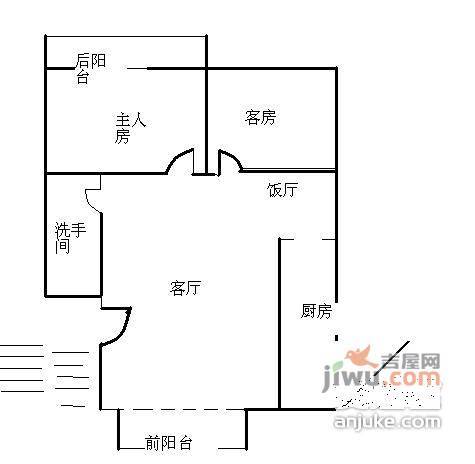 祈福新邨C区3室1厅1卫75㎡户型图