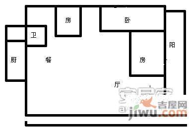 祈福新邨C区2室1厅1卫户型图