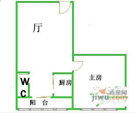 海伦堡花园1室1厅1卫42㎡户型图