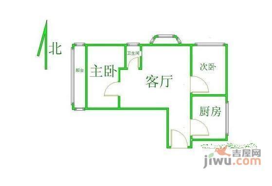 临江丽苑A区2室2厅1卫户型图