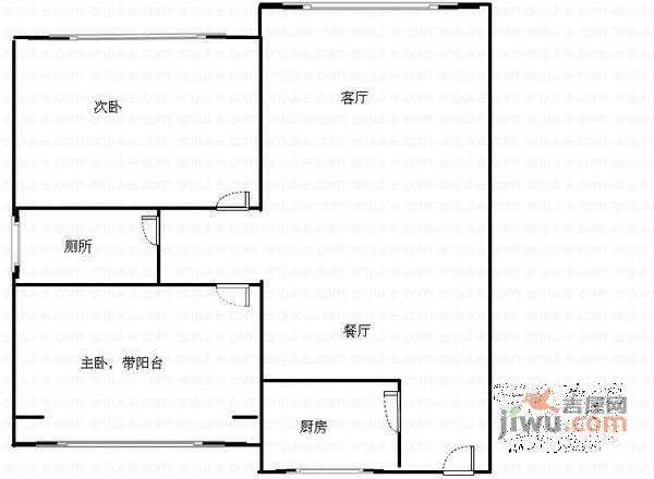 汽配公寓2室2厅1卫户型图