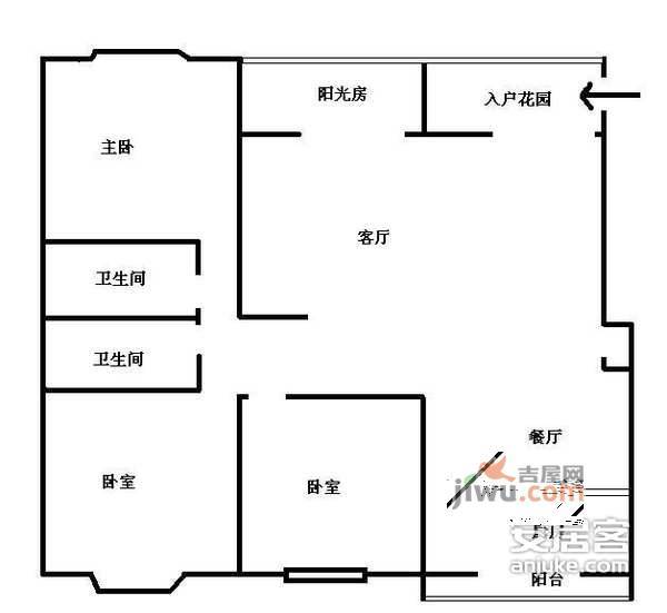 三里风物3室2厅2卫130㎡户型图