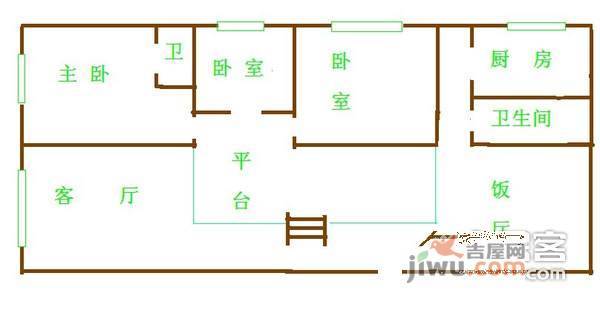 东盛园3室2厅2卫134㎡户型图