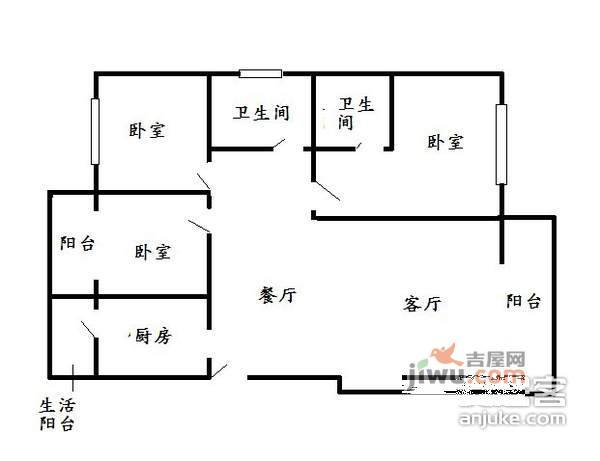 万达明城3室2厅2卫190㎡户型图