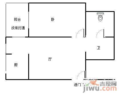 双兴名邸四季春天1室1厅1卫户型图