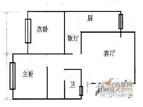 航天南区小区2室1厅1卫户型图