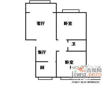 花香苑二区2室2厅1卫户型图