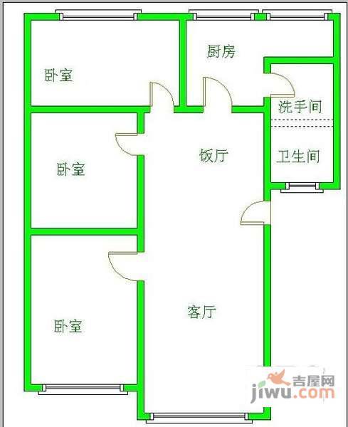 蜀兴苑3室2厅1卫户型图