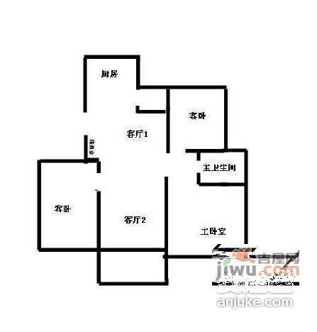 一环路东四段小区3室1厅1卫户型图