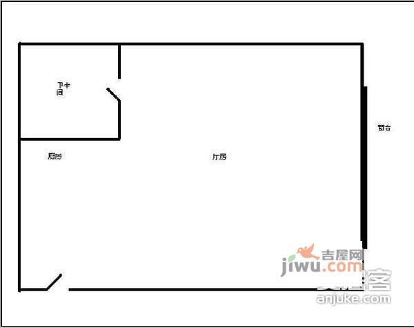 南极星公寓1室0厅1卫37㎡户型图