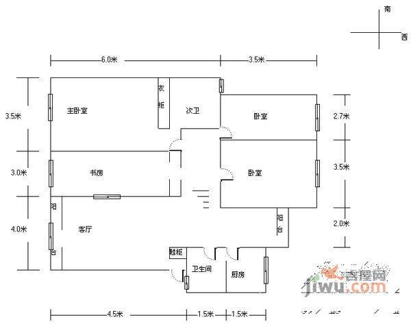 府河花园4室2厅2卫户型图