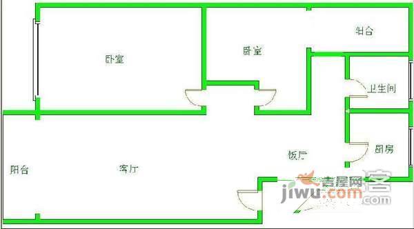 中铁二局电务公司住宅2室2厅1卫99㎡户型图