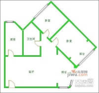 玉林人家2室1厅1卫82㎡户型图