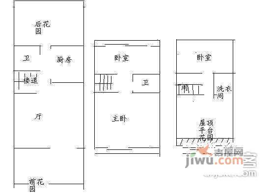 翠朗园3室2厅2卫83㎡户型图