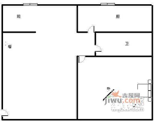 东苑1室1厅1卫44㎡户型图