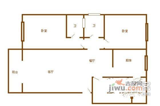 佳禾永福一区3室2厅2卫150㎡户型图