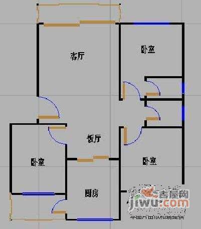 佳禾永福一区3室2厅2卫150㎡户型图