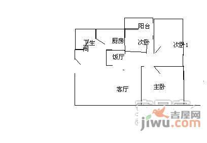 佳禾永福一区3室2厅1卫123㎡户型图