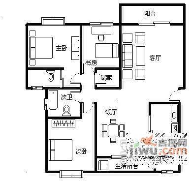 金沙古韵3室2厅2卫139㎡户型图