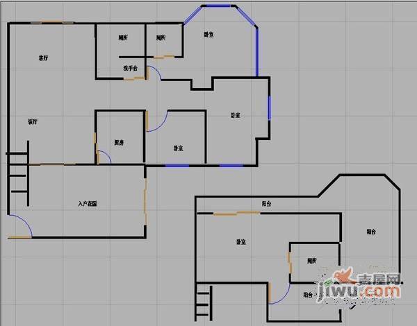 水云花都北区4室2厅3卫161㎡户型图