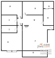 天元山庄一期3室2厅2卫103㎡户型图