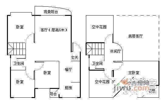 第V大道4室2厅2卫户型图