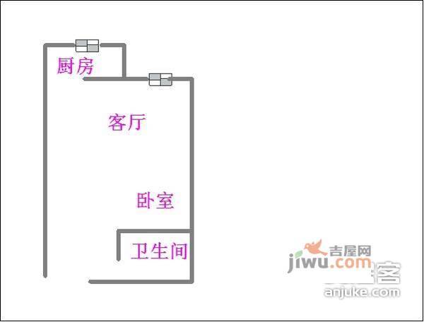 文星生活广场1室0厅1卫50㎡户型图