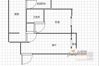 戛纳湾珍珠秀1室1厅1卫51㎡户型图