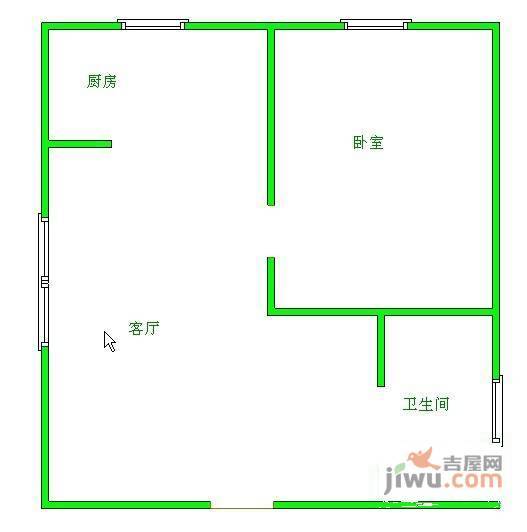 交桂一巷小区1室1厅1卫49㎡户型图