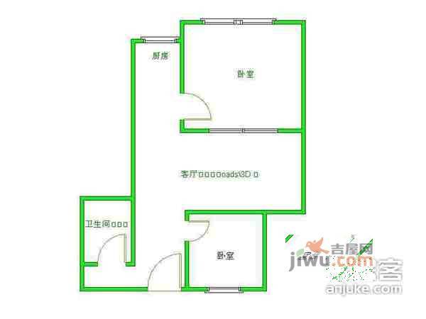 交桂一巷小区2室1厅1卫68㎡户型图