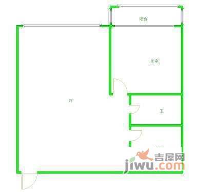 诺亚方城1室1厅1卫42㎡户型图