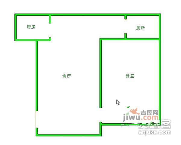 九里堤中路小区1室1厅1卫户型图