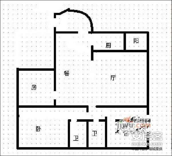 蓝色空间蓝韵3室2厅2卫161㎡户型图